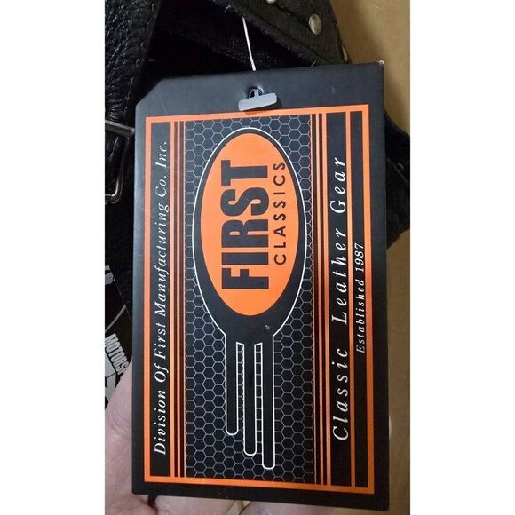 Mens First Classics Iron Pony Leather Motorcycle Chaps With Studs & Buckles Blac - Picture 5 of 16